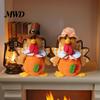 Seasonal Indoor Ornament Thanksgiving Plush Turkey Doll, Stuffed Animal Figurine, Autumn Holiday Tiered Tray Decor Harvest Tabletop Decoration