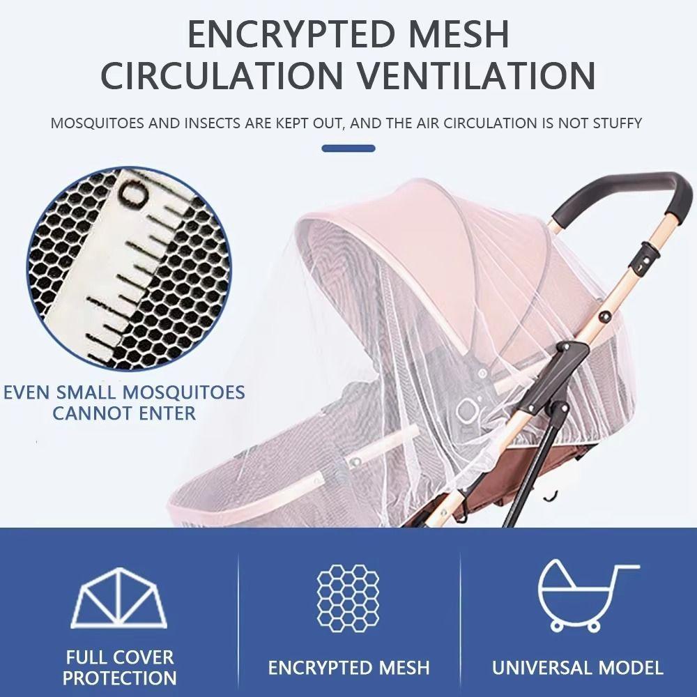 Breathable Pushchair Mosquito Net Folding Infant Protection Mesh Insect Shield Net Mesh  Outdoor