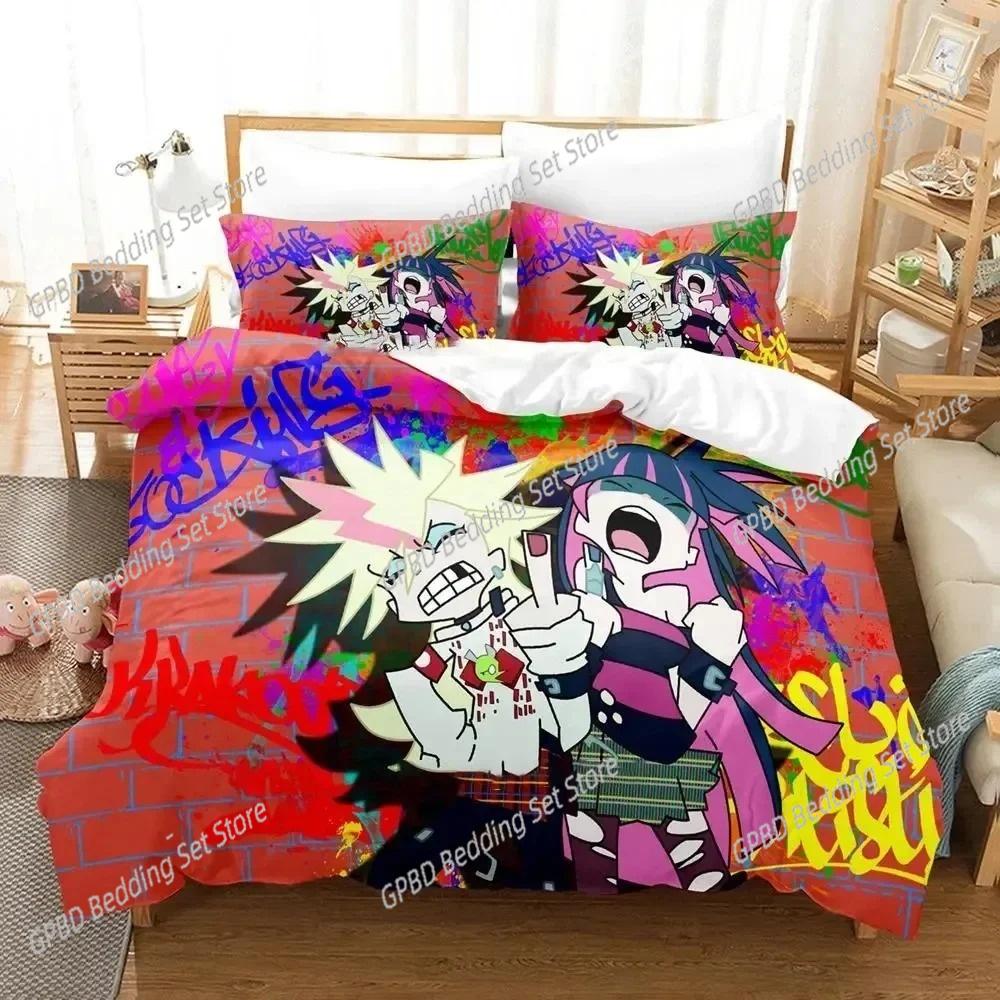 Anime Panty Stocking Garterbelt Bedding Set 3D Printed Suitable for Bedroom Duvet Cover Set With Pillowcases Kids Home Textile