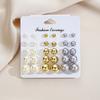 IF ME 15pairs/set   Circular Stud Earrings Set for Woman Hypoallergenic  Silver Earring Accessories Jewelry