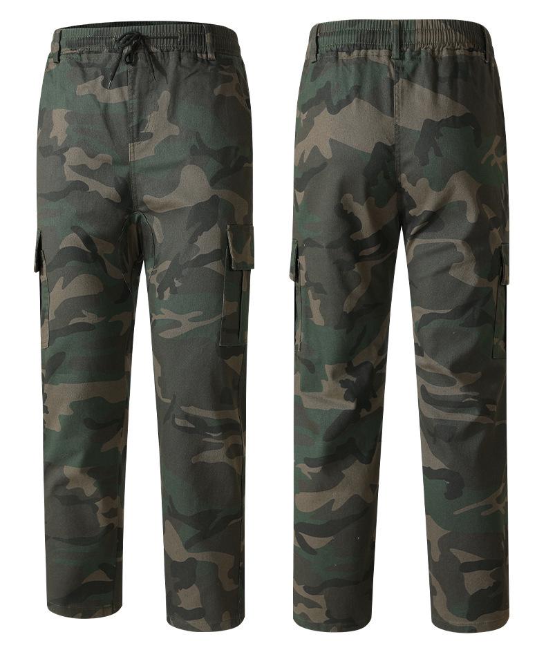 Unisex Spring/Autumn Elastic Camouflage Workwear Set - Cotton, Anti-Scald, Wear-Resistant, Ideal for Auto Repair