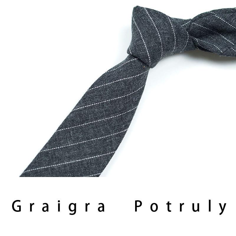 Houndstooth Plaid Coffee Gray 6cm Tie Men's Retro Casual Fashion