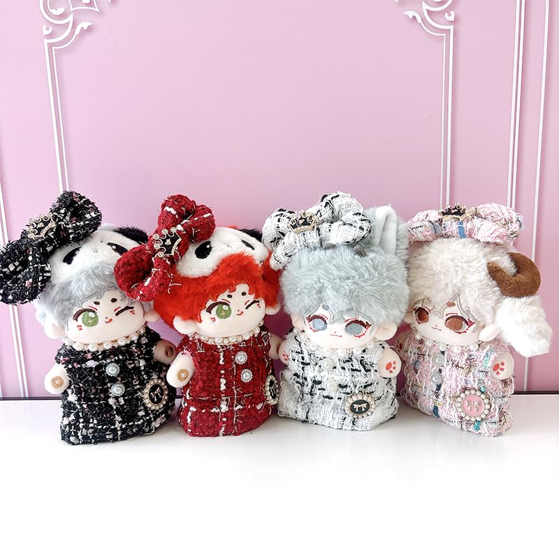 Tweed Plüsch Kleiderset (Kleid & Band) für 10-15cm Puppen, Rot [Gebraucht]