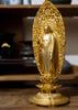 Buddha-Statue Amida Nyorai 25 cm Buddhistischer Tomorin Matsuhisa Prototyp Takaoka-Kupferware (vergoldet/24K Gold) Bildhauer _ "Jodo-Sekte/Jimune" (Amida