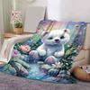 1pc Bear Printing Lightweight Flannel Blanket, Comfortable and Warm Blanket, for Camping Sofa Bed and Couch Office, Gift