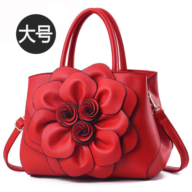 Women's Bag New Simple and Extravagant Women's Handbag Fashionable Rose Large Capacity Shoulder Messenger Bag