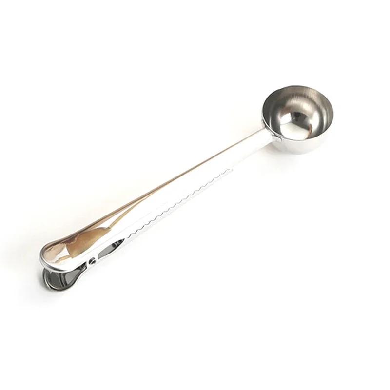 1pc Two-in-one Stainless Steel Coffee Spoon Sealing Clip Coffee Spoon Coffee Accessories Kitchen Accessories