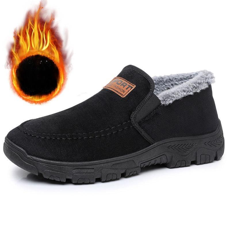 Middle-aged Cotton Shoes Men Winter Cloth Shoes Male Models Padded and Thickened Warm Shoes Men's Soft Bottomed Old People's ShoesOutdoor Shoes