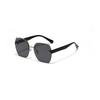 Rimless Glasses Men'S Polygonal Diamond Trimmed Retro Sunglasses Women'S Ins Street Shot Rivet Sunglasses