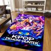 K-Pop Demon Style Crystal Velvet Rug, Soft Anti‑Slip Crystal Velvet Carpet for Living Room Bedroom Home Decor