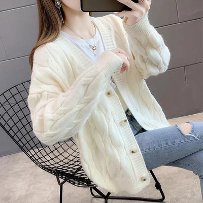 Cardigan tricoté pour femmes, pull ample, mode, nouveau manteau de veste décontracté de Style occidental d'automne et d'hiver