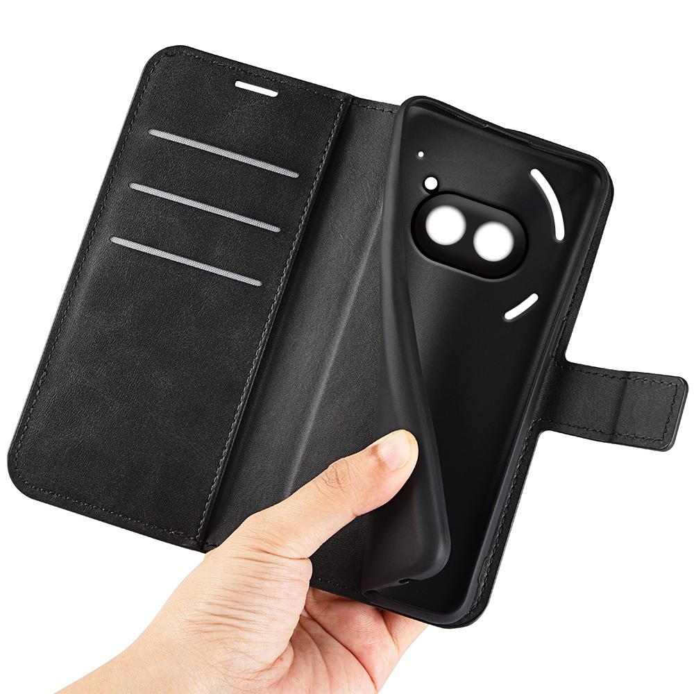 Für Nichts Telefon (2a) Plus/Telefon (2a) Hülle PU-Leder+TPU Handyhülle Kalbsledertextur Brieftasche Ständerabdeckung