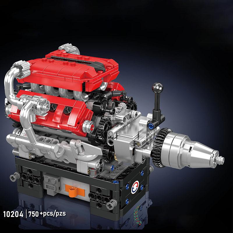 Mould King 10088 535pcs Technical Electrically Driven V8 Engine Building Block Model Kit For Adults Creative Assembly Brick Toys