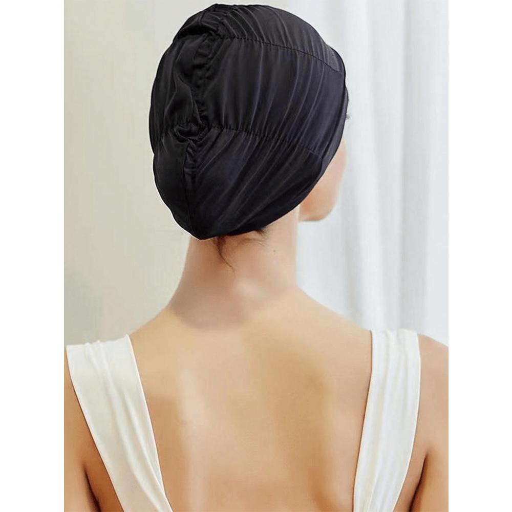 Unisex Pleated Fabric Swimming Cap With Added Head Circumference For Long Hair And Ear Protection, Beach Essentials, Beach Accessories, Pool Float