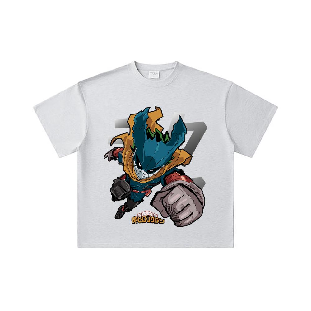 260 GSM Double Yarn 32 Count 100% Cotton My Hero Academia V3 Deku Print Unisex Heavy Cotton T Shirt