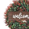 18 Inch Simulated Front Door Wreath, Handmade Realistic And Versatile Welcome Sign