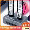 Caixa de disco rígido externo Dual-Bay Gen2X 20 Gbps M.2 SSD Enclosure M/BM Key Solid Disk Case M.2 M.3 NVME PCI-E para M2 SSD M Key SSD