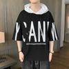 2022 Summer Men's Hooded Short-Sleeve Sweatshirt - Korean Style Casual Hoodie for Students