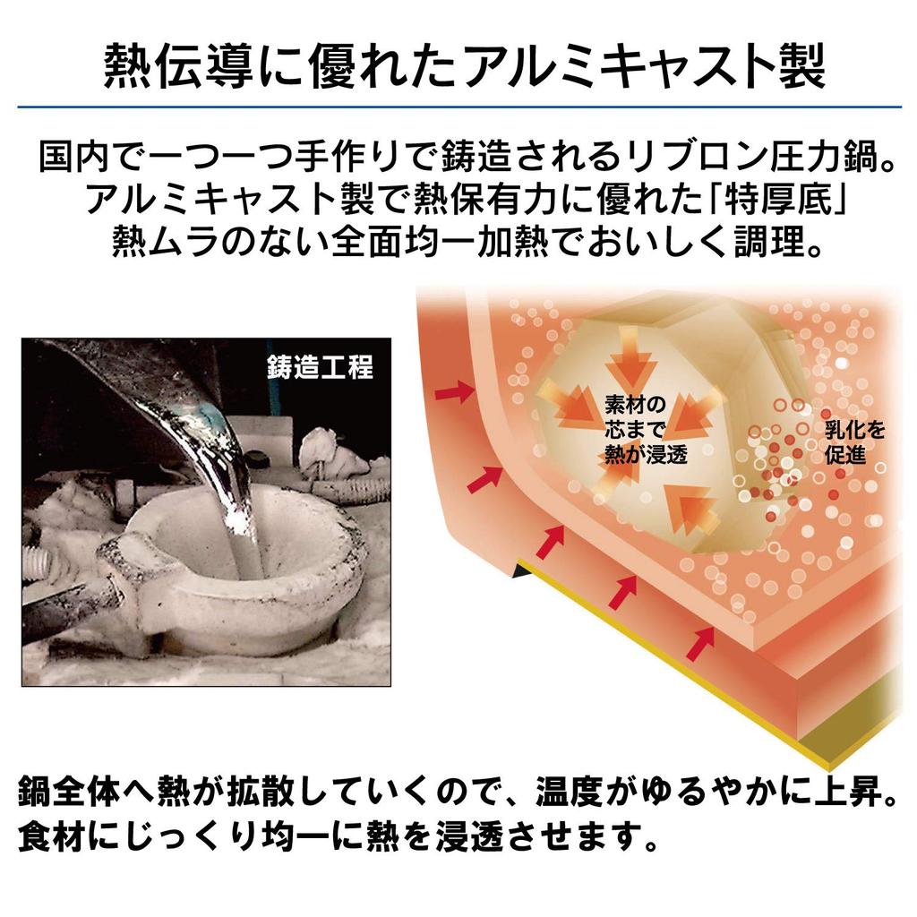 Hokuriku Aluminum Livron Pressure Aluminum Silver Cooker, 2.8L, Alloy, Japan, AAT4901,