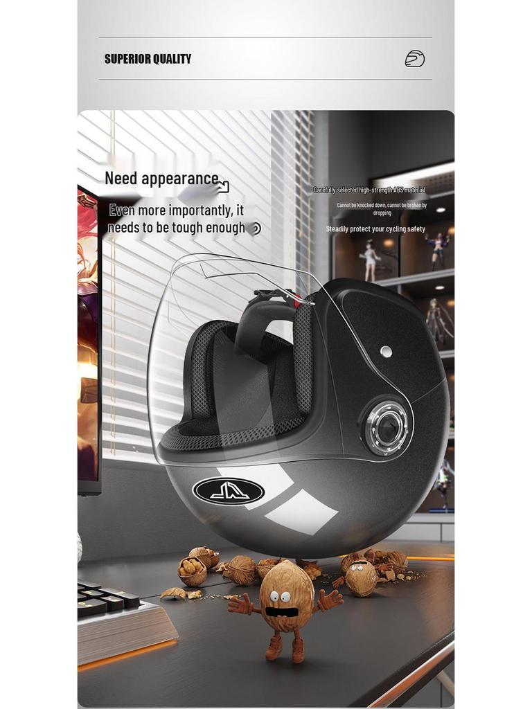 3C Certified All-Season Half Helmet for Electric Scooters, Unisex, Autumn/Winter Warmth, Safety Helmet