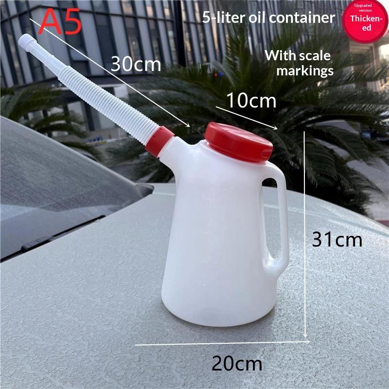 1 Stück Ölbehälter Aufbewahrungsdose Skala 1,2L-5L Ölkanne Ölmesskanne Ölspender Mit Ausgießdeckel Für Auto-Garage