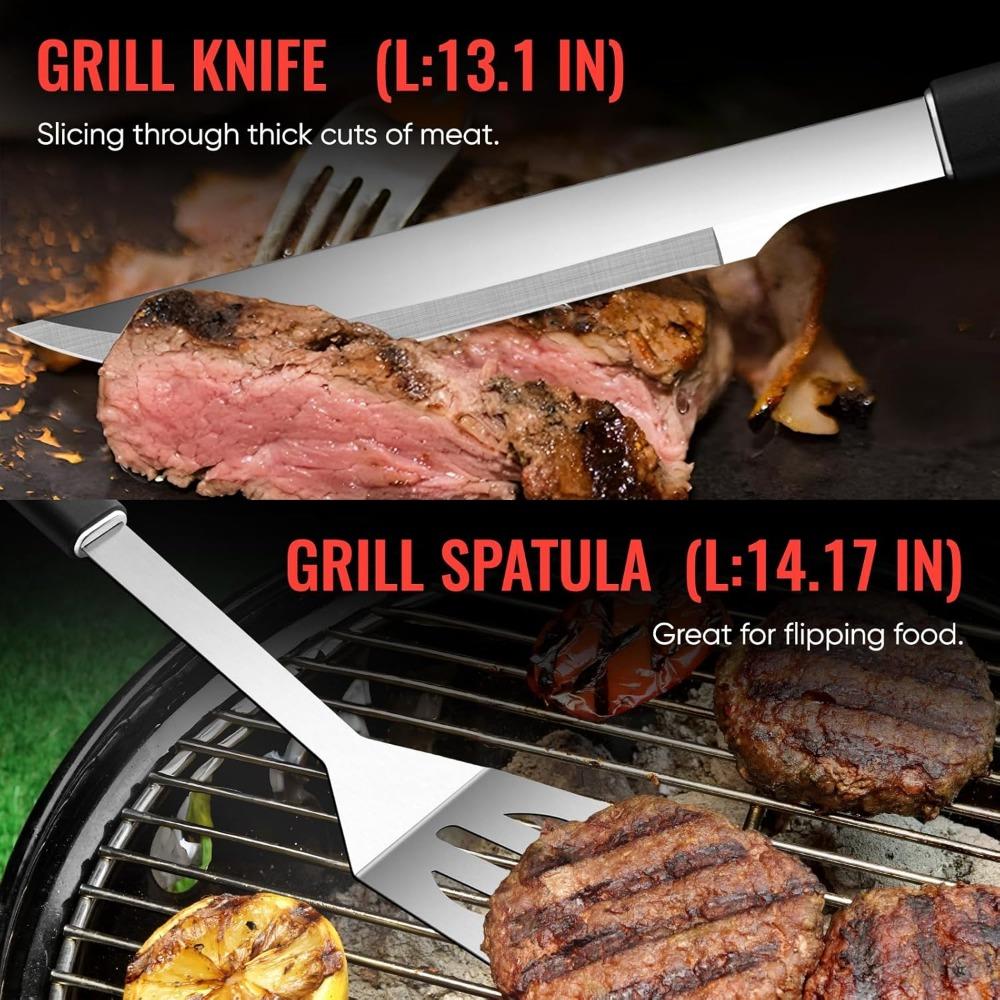 BBQ Accessories Grill Tools Set,Stainless Steel Barbecue Grill Accessories for Outdoor Grill,Barbecue Utensils Grilling Accessor