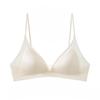 Women's French Triangle Cup Wireless Push Up Seamless Bra for Small Bust Thin Style Soft Support with Thin Shoulder Straps