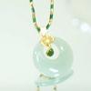 Douyin Bestseller: Heart-Shaped Luxury Necklace with Imitation Hetian Jade and Smooth Princess Clasp Pendant.