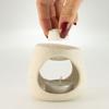 Ceramic Zen Oil Burner - Round Pebble - Speckled Off-White