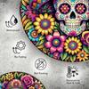 Day of the Dead Sugar Skull Metal Sign 8x8 Waterproof Aluminum Wall Art Vintage Halloween Decor for Home Garage Bar Cafe