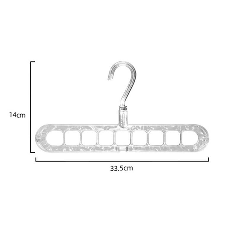 1Pc 9 In 1 Clothes Hanger Household Plastic Multi-function Nine-hole Clothes Drying Horizontal Vertical Rotating Hanger
