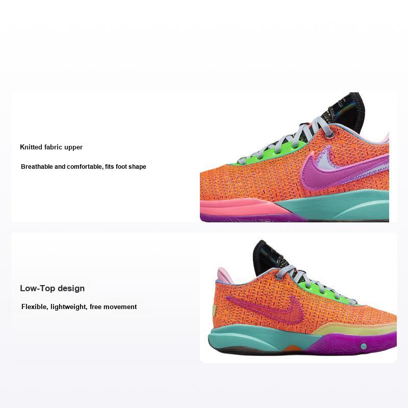 Nike LeBron 20 GS Chosen 1 Kids Sneakers Orange Total-Orange Vivid-Purple DQ8651-800 39