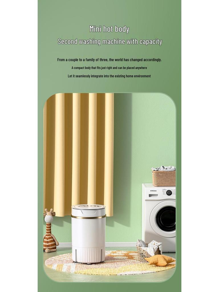 Compact Mini Washing Machine for Socks, Underwear, Dorms & Infant Care