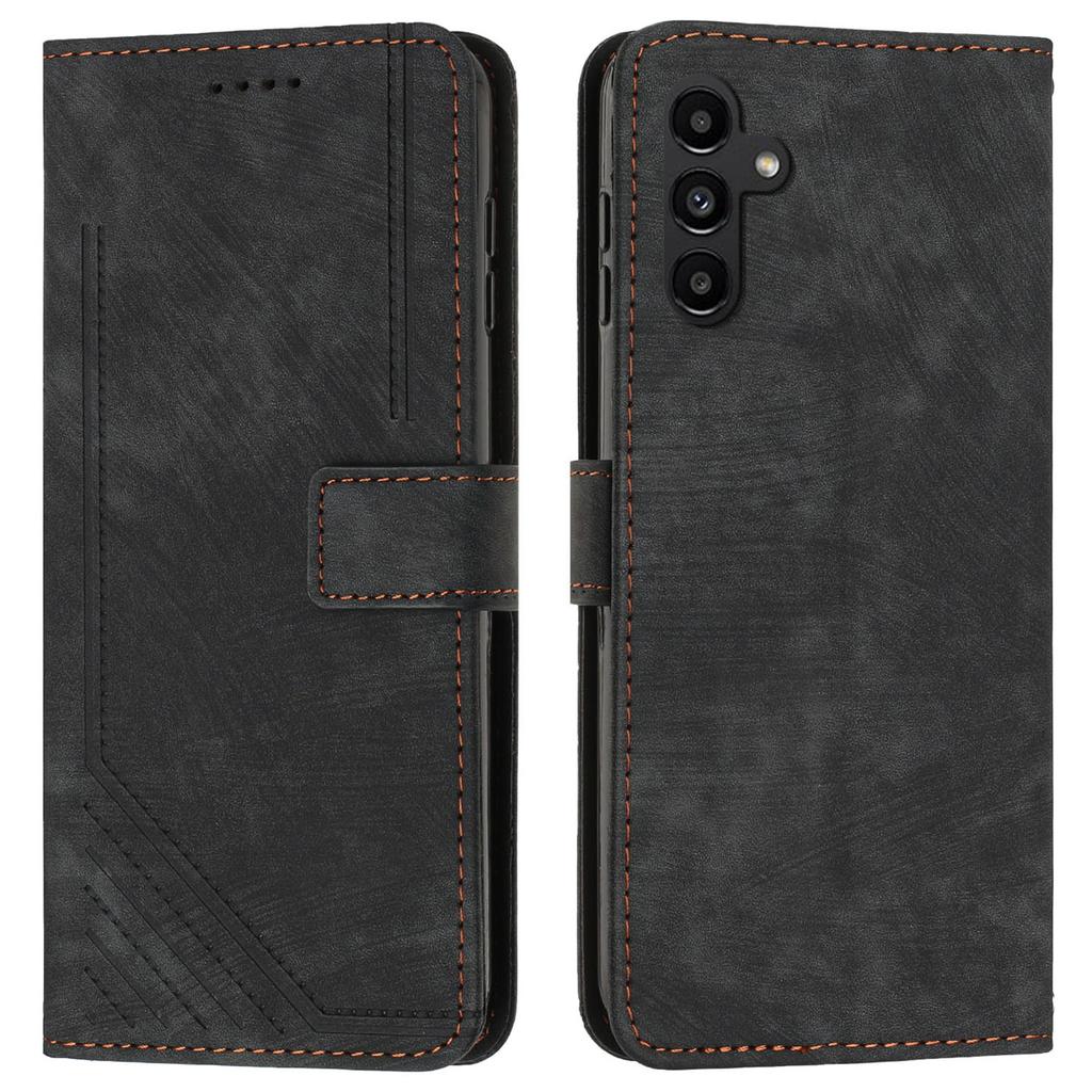 Για Samsung Galaxy M35 5G Θήκη Δερμάτινη Θήκη Τηλεφώνου με Χαραγμένες Γραμμές Στυλ Βιβλίο Αναδιπλούμενη Στάση