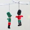 Classical Fabric Nut Cracker Soldier Figures Christmas Tree Hanging Ornaments Holiday Home Decoration
