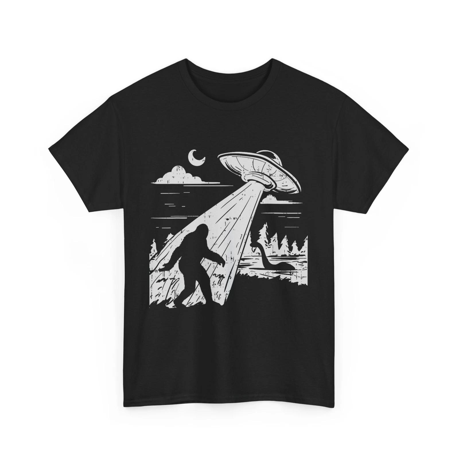 UFO Bigfoot T shirt, Sasquatch Lochness Monster Funny Believe GifT shirt M