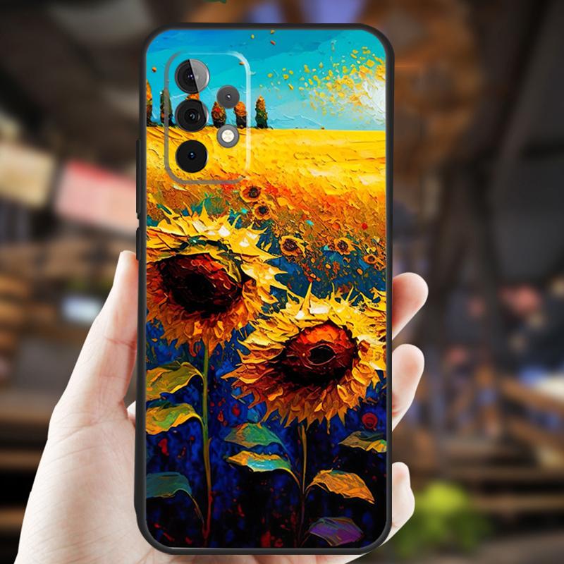 Beautiful Yellow Sunflower Case For Samsung Galaxy A32 A56 A16 A15 A22 A52 A54 A14 A26 A36 A55 A35 A05 A06 A53 A33 A13