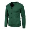 Men's Autumn Knitted Cardigan Solid Color Casual Thin V-neck Elastic Sweater