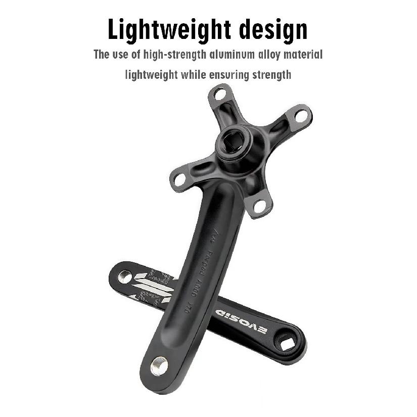 EVOSID Bicycle Crankset 104BCD Mountain Bike Square Hole Crank Aluminum Alloy 170mm MTB Bike Crank 8-12S Chainring 32/34/36/38T