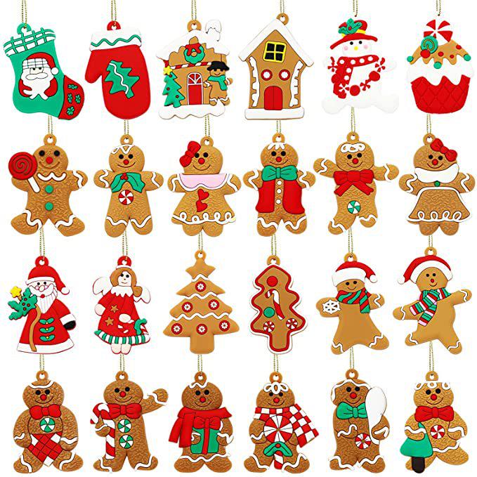 Multi-piece Gingerbread Men Christmas Ornaments: Free Combination for Tree, Fireplace, Home & Party Decor