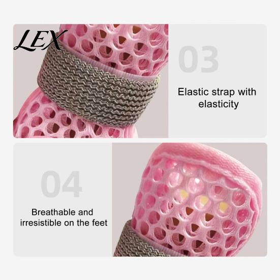 Scarpe da Gatto Impermeabili 4 Pezzi per Asfalto Caldo, Stivali Traspiranti in Rete, Protezioni Resistenti per Zampe Estive per Escursionismo con Antiscivolo
