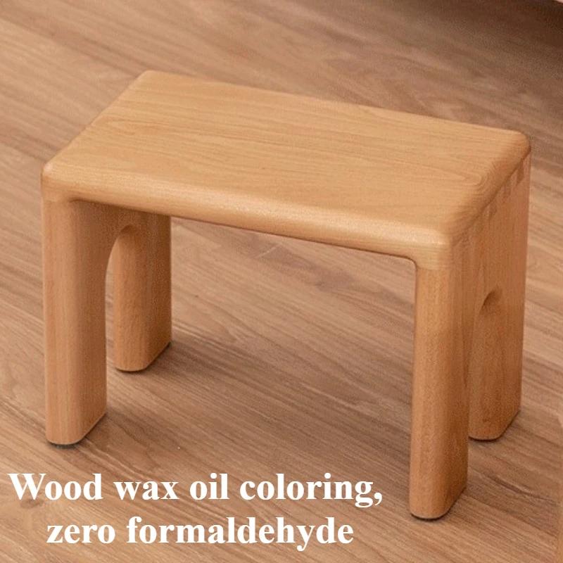 Nordic Ottomans Solid Wood Morden Stools Portable Mini Stool Children Interior Bedroom Ottomans Furniture for Living Room