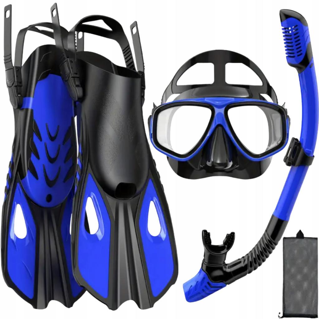Diving Set Mask With Snorkel Fins For Swimming Sizes 38-42