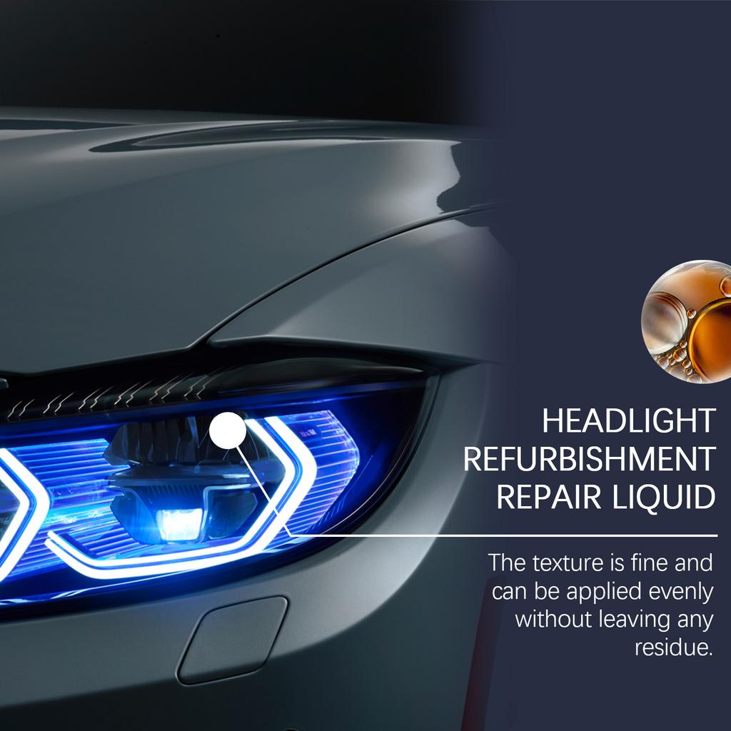 Tekutina na opravu světlometů automobilu Inovativní lešticí prostředek na opravu světlometů, čistič, restaurátor, okamžitě odstraňuje oxidační nečistoty a závoj