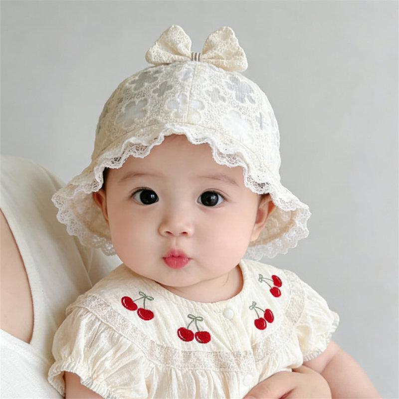 Spring Baby Girls' Fashion Flower Sun Hat - Sun Protection for Young Children