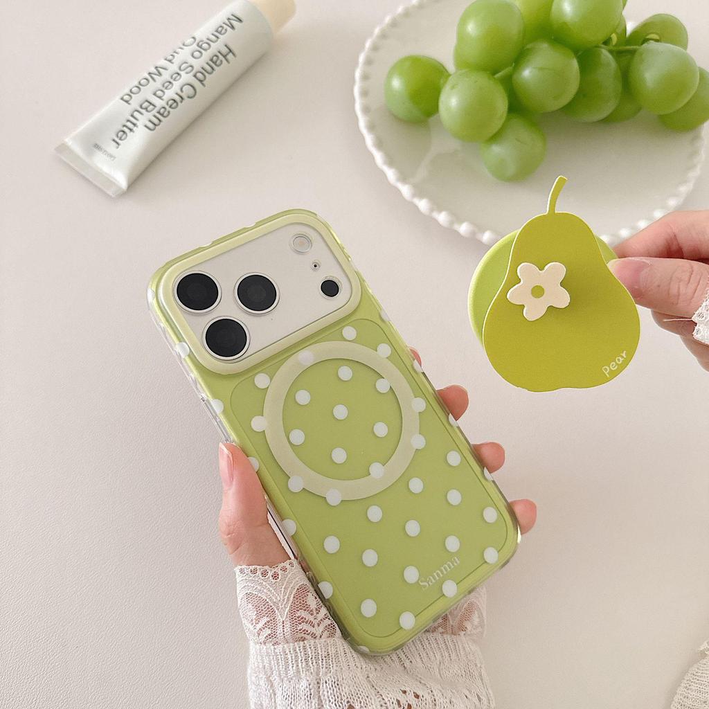 Fresh Polka Dot Magnetic Phone Case for iPhone 15/16/17 Pro Max