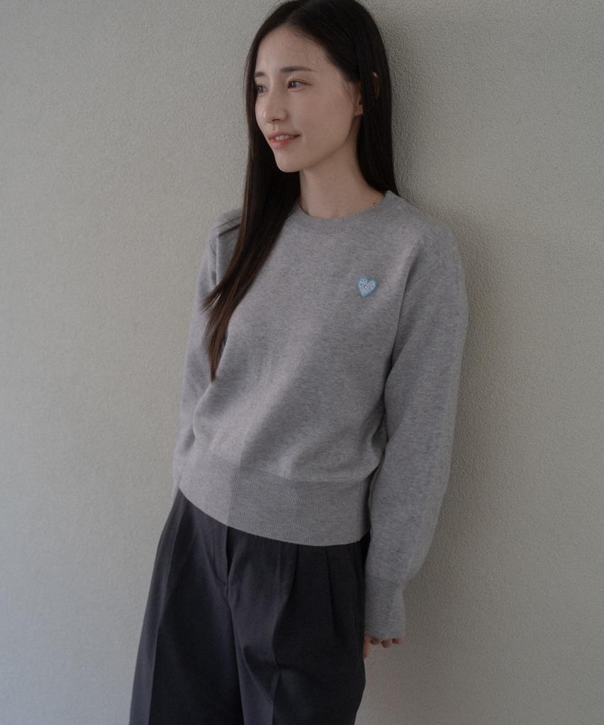 Deomati Mati Soft Breeze Semi-Crop Round Knit (Wf) - Gray