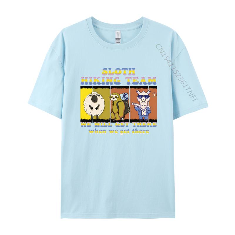Sloth Llama Hiking Team We Will Get There Tshirt Men Stylish T Shirts TShirt Alternative Men Clothes Normal