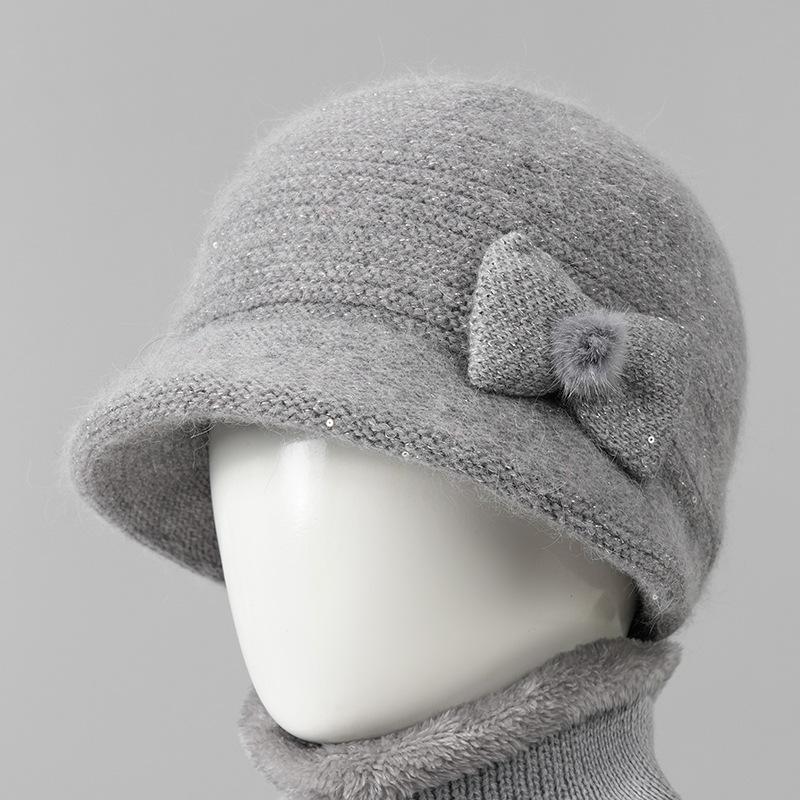 Hat Women's Winter Wool Hat Autumn and Winter Rabbit Hair Thermal Basin Hat