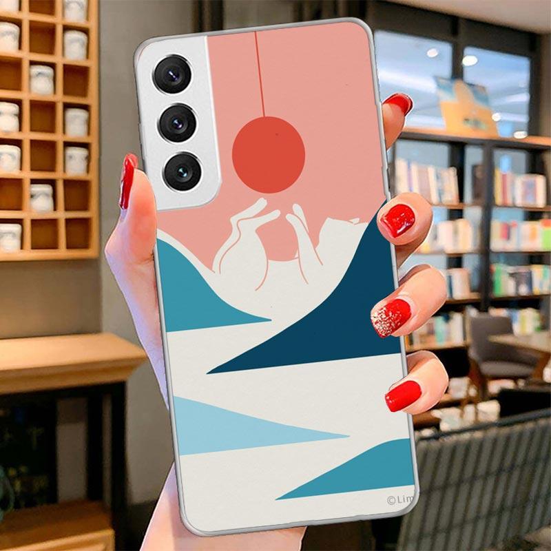 Art Cat Mount Fuji Japan Cover Phone Case For Samsung Galaxy S26 S25 Edge S24 Ultra S23 S22 Plus S21 S20 FE Soft Fundas Shell Ga